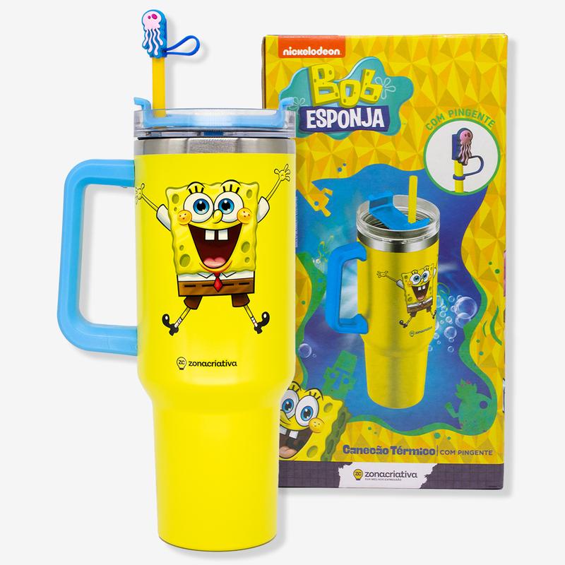 CANECAO TUMBLER C/PINGENTE 1,15LT BOB ESPONJA